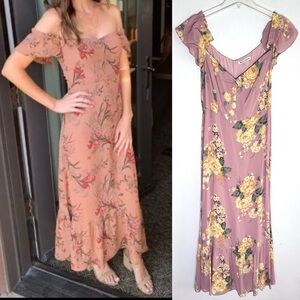 Reformation  Butterfly Midi Dress in Gwenyth Rose Floral Pink Sz 10